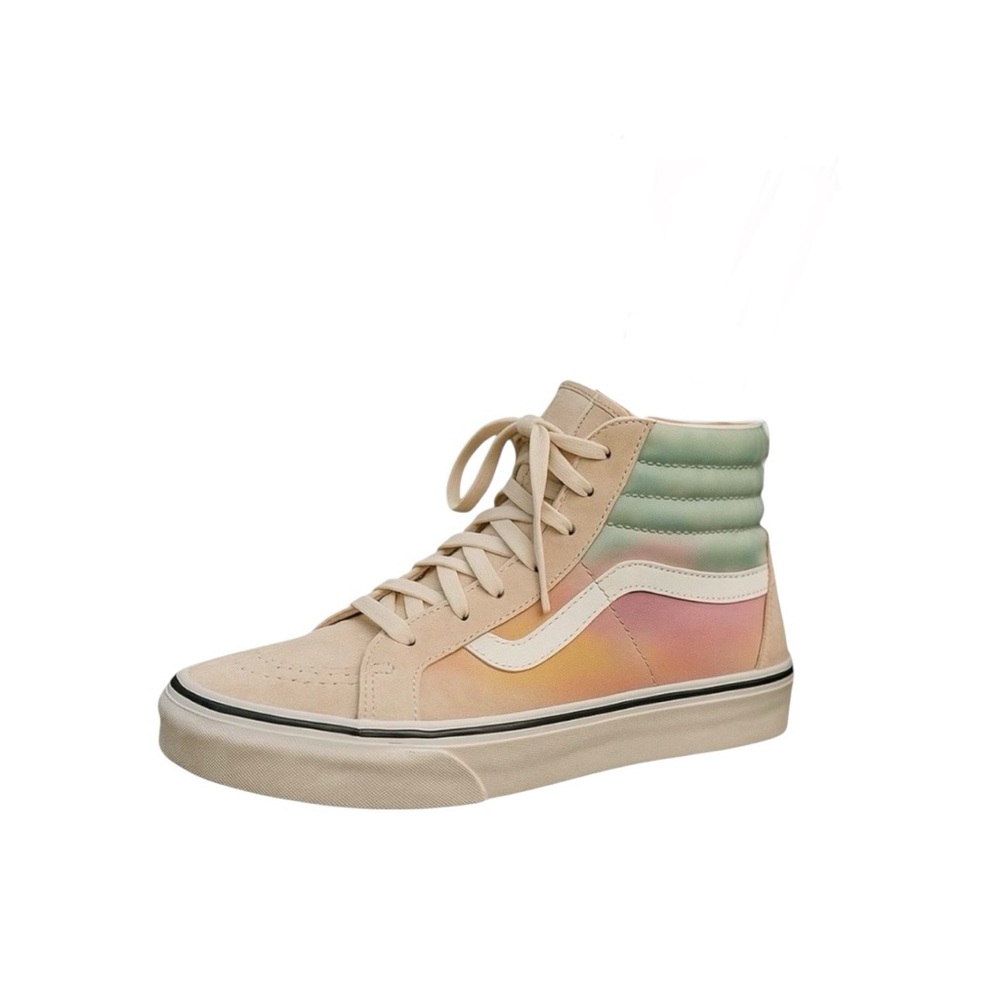 Vans Suede and Leather SK-8 Tie-Dye Pink and Blue Hightop Sneakers